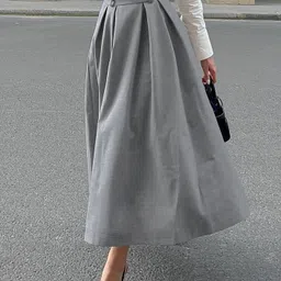 LULU & SKY Pleated A-line Maxi Skirt-picture-31