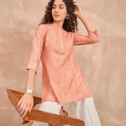 all about you Ethnic Motifs Print Mandarin Collar Top image 3