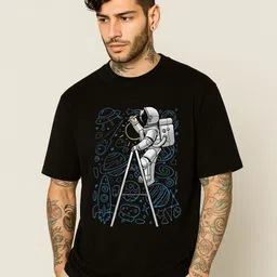 Be Crazy Men Graphic Printed Round Neck Cotton Oversized T-shirt-picture-33