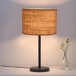 Aura Beige Traditional Cylindrical Shaped Table Lamp image 4