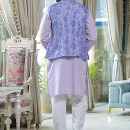 AKS Men Regular Pure Cotton Kurta with Pyjamas image 4