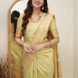 tammu designer Ethnic Motifs Zari Woven Design Saree With Blouse Piece-picture-31