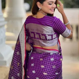 Moda Rapido Ethnic Motifs Zari Art Silk Handloom Banarasi Saree image 2