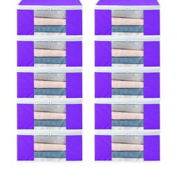 AMAK INC Purple Fabric Multi-Utility Wardrobe Organisers-picture-48