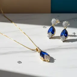 vpk Silver Plated Stone Studded Jewellery Set-image-2
