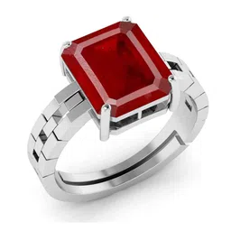 RRVGEM 5.25 KT Ruby Ring Silver Plated Adjustable Ring image 3