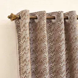 Ariana Coffee Brown & White Door Curtain image 3