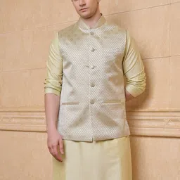 Tasva Men Band Collar Long Sleeves Kurta with Pyjamas-picture-32