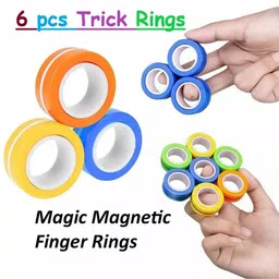 PIPALIYA Fabric Pack Of 6 BPA Free Magnetic Rings Spinner Activity Toys and Games-picture-19