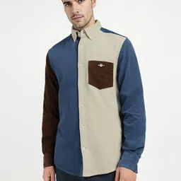 GANT Men Relaxed Fit Colourblocked Button-Down Collar Pure Cotton Casual Shirt-image-16