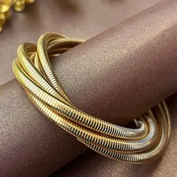 UnfoldSelf Gold-Plated Adjustable Spiral Coil Multistrand Bracelet-picture-11