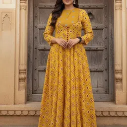 Philauri Women Ethnic Print A-Line Maxi Dress-picture-43