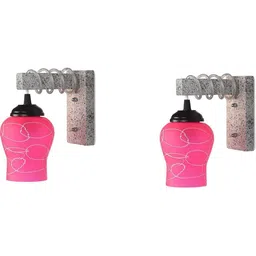 1ST TIME Pink & Pink Printed Wood Contemporary Abstract Shaped Shaped Wall Lamp-picture-30