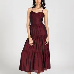 Past Modern Women Shoulder Straps Maxi Dress-picture-14