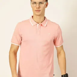 Thomas Scott Men Solid Polo Collar Cotton T-shirt-picture-35