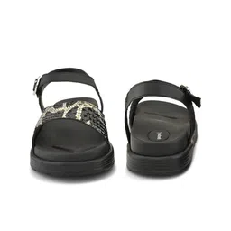 DressBerry Women Printed Open Toe Flats With Buckle image 2