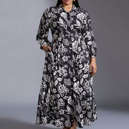 20Dresses Women Plus Size Floral Print Shirt Maxi Dress-picture-31