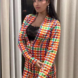 BAESD Women Checked T-shirt with Shorts image 5