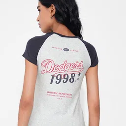 Ajile by Pantaloons Women Typography Printed Raglan Sleeves T-shirt image 5