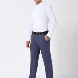 Peter England Elite Men Slim Fit Wingtip Collar Textured Cotton Formal Shirt image 5