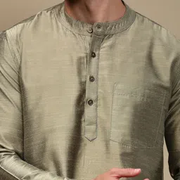 WHITE HEART Mandarin Collar Straight Kurta image 2