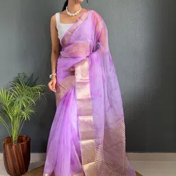 DIVASTRI Woven Design Zari Organza Kanjeevaram Saree image 4