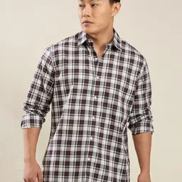 MARK & ALBERT Men India Slim Fit Checked Spread Collar Cotton Casual Shirt-picture-20