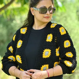 WINDROP SOLUTIONS Women Floral Printed Crop Cardigan with Embroidered Detail image 1