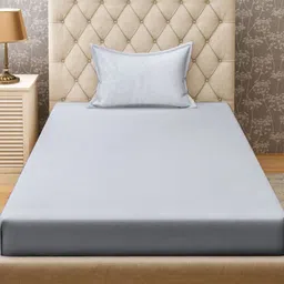 Myntra Elegant Homes Grey 300 TC Single Bedsheet Set2.25m x 1.50m image 4