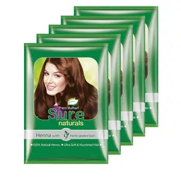 Prem Dulhan Set Of 5 Sure Naturals Haie Coloe With Henna -500 g Each - Brown-picture-30