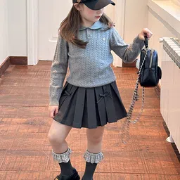 LULU & SKY Girls Cable Knit Pullover image 4