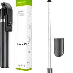 AutoKick Selfie Stick Tripod with Light & Phone Stand Wireless Remote Compatible mobile Phone Bluetooth Selfie Stick-picture-19