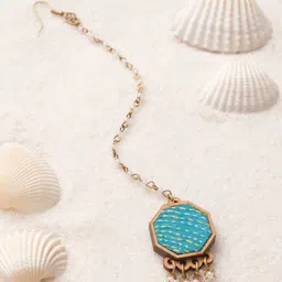 WHE Stainless Steel Artificial Beaded Kantha Maang Tikka Head Jewellery-picture-11