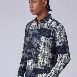 Banana Club Men Classic Slim Fit Opaque Abstract Casual Shirt image 3