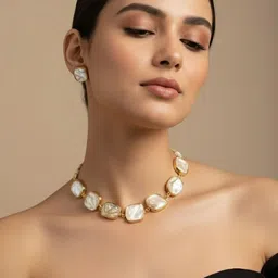 SZN Gold-Plated Stone-Studded Jewellery Set-image-78