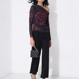 Honey by Pantaloons Women Floral Printed One Shoulder Fitted Top image 3