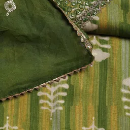 Meena Bazaar Abstract Printed Zari Unstitched Dress Material image 2