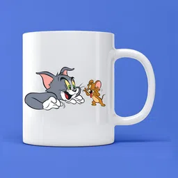 Mr UVD White & Grey Printed Ceramic Matte Mugs image 2