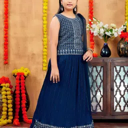 Aarika Girls Embroidered Mirror Work Ready to Wear Lehenga & Blouse With Dupatta image 3