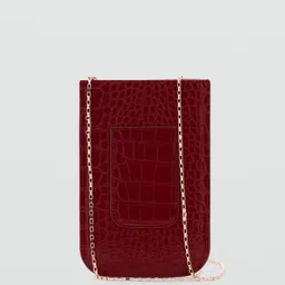 MANGO Women Croc-Textured Mobile Pouch image 2