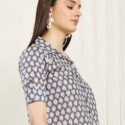 HANDICRAFT PALACE Print Roll-Up Sleeves Cotton Tank Crop Top image 3