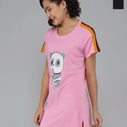 Christy World Panda Animal Printed Pack Of 2 Round Neck Cotton T-shirts-image-76