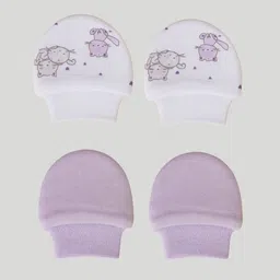 mothercare Infant Girls Set Of 2 Printed Pure Cotton Mittens-picture-53