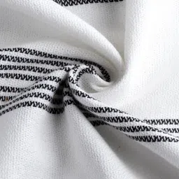 Arrabi Set Of 5 White & Black Handwoven 210 GSM Cotton Hand Towels image 3