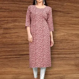 MANTRA DESIGNER Women Pink Crepe Kurtas-image-20