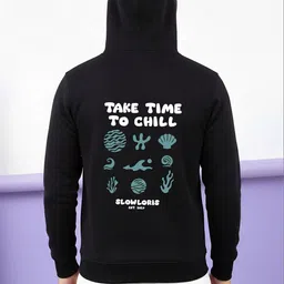 SLOWLORIS Men Printed Hooded Sweatshirt image 4