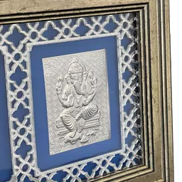 Art Street Gold-Toned & Blue Religious Lakshmi And Ganesh Photo Frame image 5