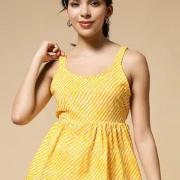 Womenster Women Leheriya Printed Cotton Peplum Top-image-88