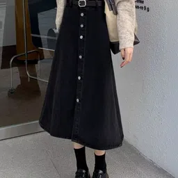 KPOP Knee Length Straight Skirt image 2