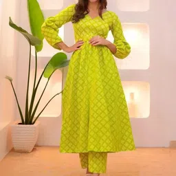 SZN Women Printed Empire Kurta with Trousers & With Dupatta image 3